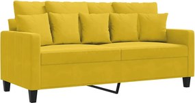 vidaXL Canapea cu 2 locuri, galben, 140 cm, catifea