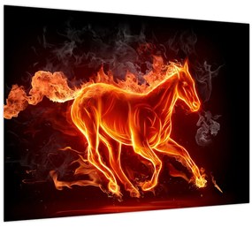 Tablou - Cal în flăcări (70x50 cm)