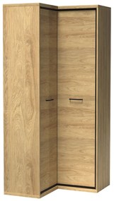 Dulap de haine de colț Sergeda SR14 (hickorya natural + Negru) . 1104887