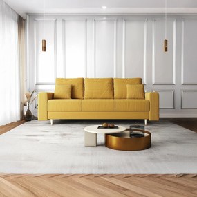 Canapea extensibilă dumonde cu ladă de depozitare si sezut confortabil din spuma high-density, Kronos Zoom Mustar 210x100 cm