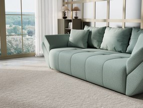 Canapea extensibilă dumonde cu ladă de depozitare si sezut confortabil din spuma high-density, Berlin Enjoy Mint 250x100 cm