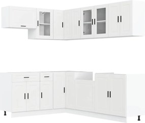 vidaXL Set dulap de bucătărie din 11 piese „Portor” Lemn prelucrat alb