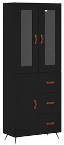 3198442 vidaXL Dulap înalt, negru, 69,5x34x180 cm, lemn compozit
