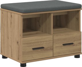 vidaXL Bancă pentru hol cu pernă Stejar Artizanal 60 x 38 x 46 cm