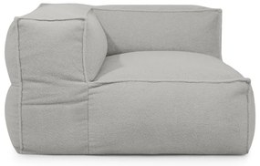 Fotoliu bean bag gri deschis cu tapițerie din țesătură bouclé Mass Corner 125 Left – SLOWDOWN