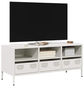 vidaXL Dulap TV, alb, 101,5x39x43,5 cm, oțel laminat la rece