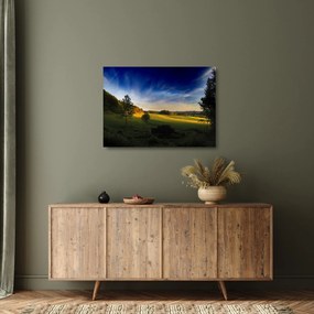 Tablou pe sticlă - Lunca de munte (70x50 cm)