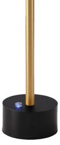 Lampă de birou LED reîncărcabilă, cu reglaj al intensității, SAM, 5W/5V, 3600 mAh, negru/auriu