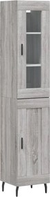 vidaXL Dulap înalt, gri sonoma, 34,5x34x180 cm, lemn prelucrat