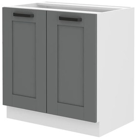 Dulap inferior de bucătărie Lucid 80 D 2F BB (dustgrey + alb). 1045531