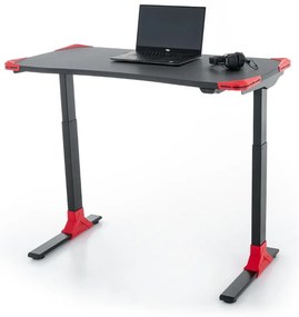 Masa OfficeTech Game cu inaltime reglabila, 120 x 60 cm, neagra