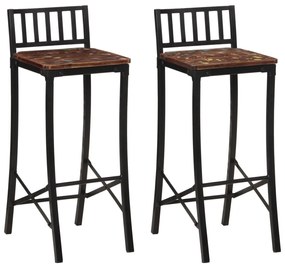 vidaXL Scaune de bar, 2 buc., lemn masiv reciclat