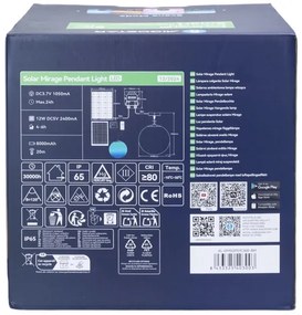 Lustră LED RGBW solară Aigostar MESH 35W/3,7V 8000 mAh 2700K-6500K IP65 d. 30 cm