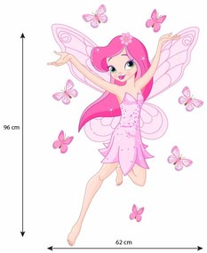 Sticker perete Zana Florilor roz