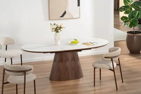 Masa extensibila, Ceramica Alba, Furnir nuc, UNIQUE 160-200cm