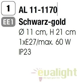 Pendul exterior stil rustic IP23 Taverna AL 11-1170 schwarz-gold OR