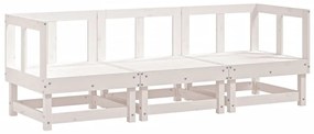 825416 vidaXL Set mobilier de grădină, 3 piese, alb, lemn masiv de pin