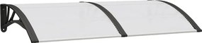 vidaXL Copertină de ușă, negru și transparent, 150x75 cm, policarbonat