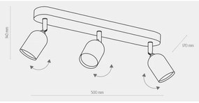 Spot TOP 3xGU10/10W/230V negru