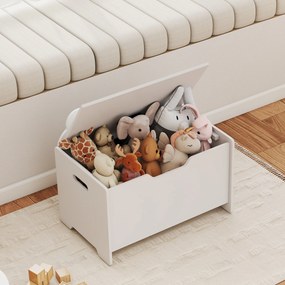 AIYAPLAY Cutie pentru jucării din lemn în formă de urs cu capacitatea de 20 kg, 60x38x48 cm, alb | Aosom Romania