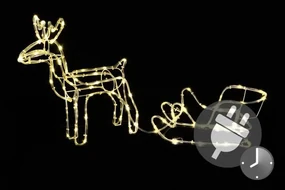 Decorațiune luminoasă pentru ren de Crăciun, 80 cm, alb cald