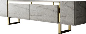Comoda TV, Hanah Home, Yildiz, 180x50x30 cm, Travertin / Auriu