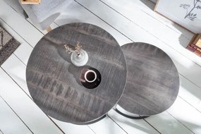 Set de 2 masute design industrial Elements Mango gri