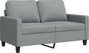 vidaXL Canapea cu 2 locuri, gri deschis, 120 cm, material textil