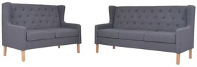 vidaXL Set de canapele, 2 piese, material textil, gri