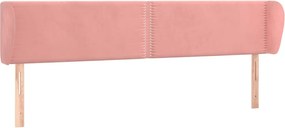 vidaXL Tăblie de pat cu aripioare roz 183x23x78/88 cm catifea