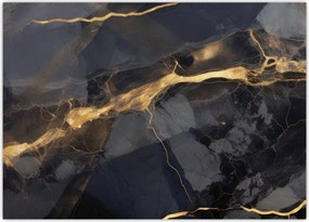 Tablou - Negru - decor auriu (70x50 cm)