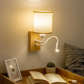 Lampă LED de perete Brilagi NUBILA WOOD 1xE27/25W/230V + LED/3W stejar/maro deschis