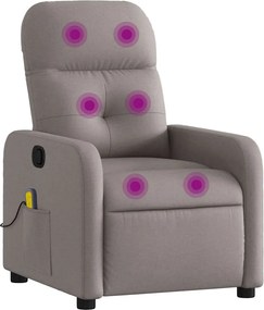 vidaXL Fotoliu de masaj rabatabil, gri taupe, material textil