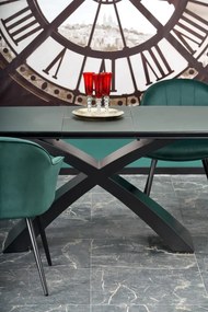 Set masa extensibila Silvestro L180-220 cm + 4 scaune K468 velvet verde