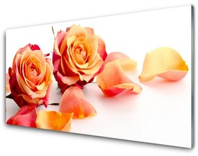 Tablouri acrilice Trandafiri Floral Galben Portocaliu