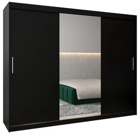 Dulap de haine 250 cm Toki 1 (negru mat + negru mat). 1064948