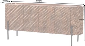 Comoda cu model 3D tip fagure, Lemn Mango Maro ADLON 180cm