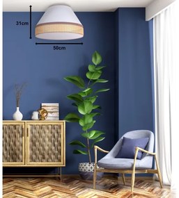 Duolla - Plafonieră AVIGNON 1xE27/15W/230V d. 50 cm albă/ratan