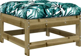 vidaXL Taburet de grădină cu pernă, lemn de pin tratat