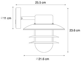Aplică de perete industrială maro ruginiu IP44 - Shell