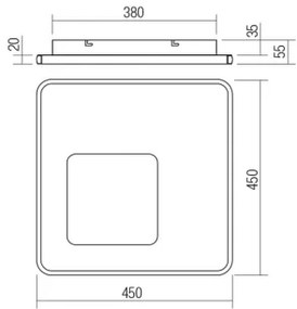 Plafonieră LED dimabilă Redo 05-961 SINTESI LED/53W/230V 3000-6000K + telecomandă