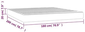 Saltea de pat cu arcuri, maro inchis, 180x200x20 cm, textil Maro inchis, 180 x 200 cm