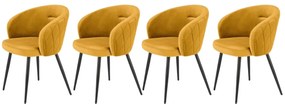 Set 4 scaune K430 velvet mustariu