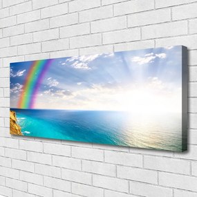 Tablou pe panza canvas Rainbow Sun Sea Peisaj Multi