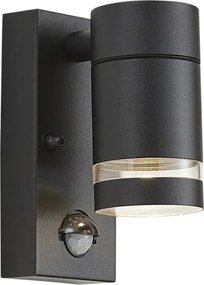Lampă modernă de perete pentru exterior neagră IP44 cu senzor de mișcare - Ensam