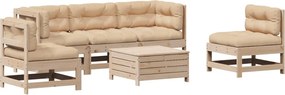 vidaXL Set mobilier de grădină cu perne, 6 piese, lemn masiv de pin