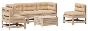 3250724 vidaXL Set mobilier de grădină cu perne, 6 piese, lemn masiv de pin