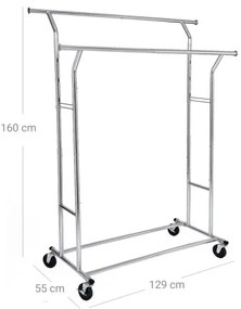 Cuier mobil de podea LINEA, argintiu