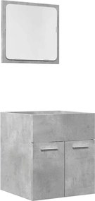 vidaXL Set mobilier de baie, 2 piese, gri beton, lemn compozit