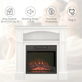 HOMCOM Șemineu Electric 1800W cu Efect de Flacără Reglabilă, Telecomandă și Timer | Aosom Romania